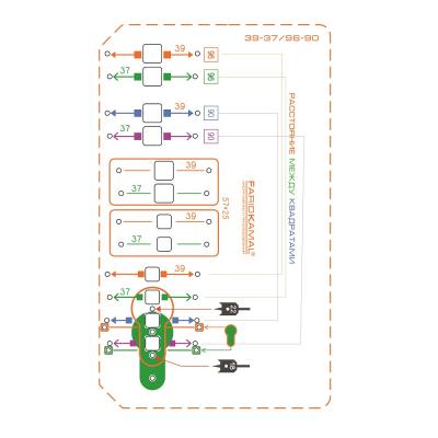Карта присадки ручек дверей (без механизма) 39-37/96-90