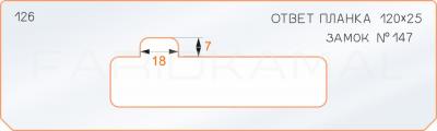 Вставка для шаблона «126 ответная планка 120х25»