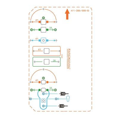 Карта присадки ручек дверей (без механизма) 41-38/96-s
