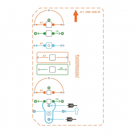 Карта присадки ручек дверей (без механизма) 41-38/96-s